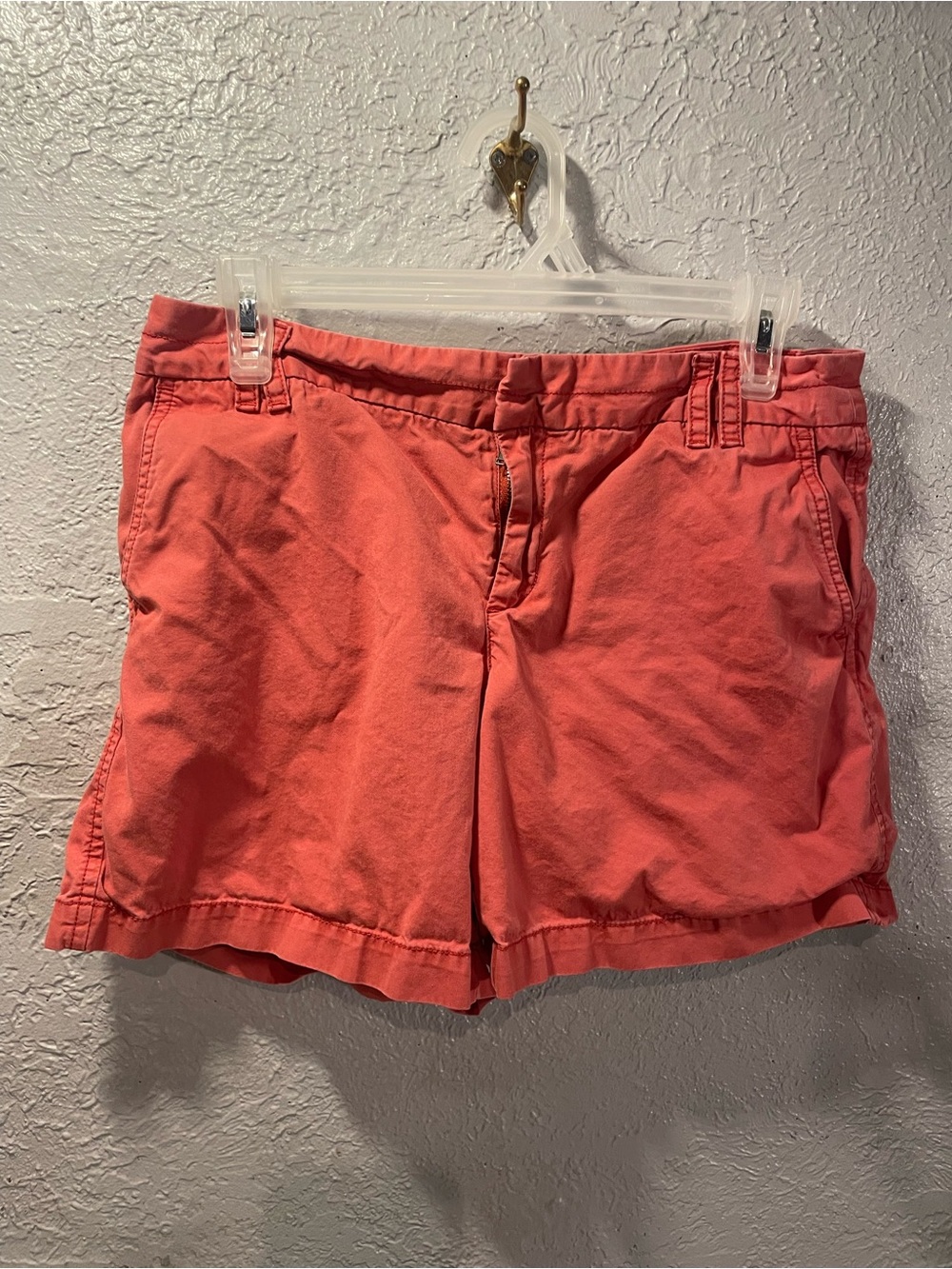 LOFT Coral Pink Casual Cotton Bermuda Shorts